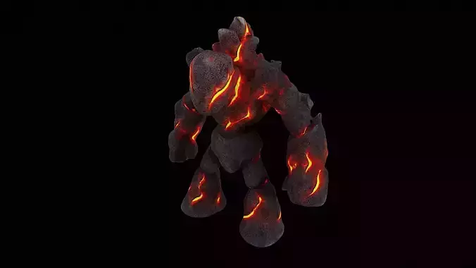 fire lava golem monster 3D model fire lava golem monster 3D model