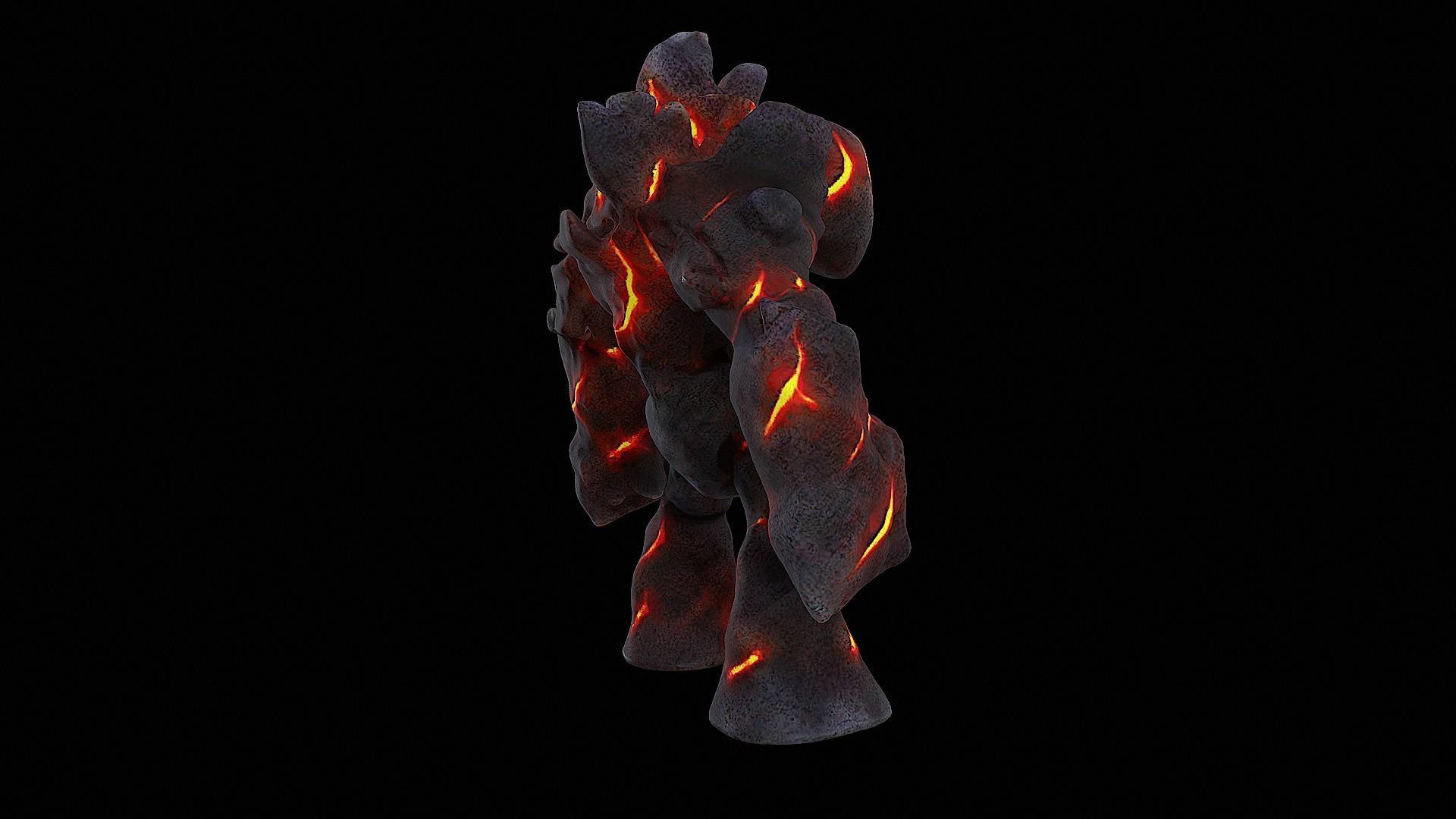 fire lava golem monster 3D model_3