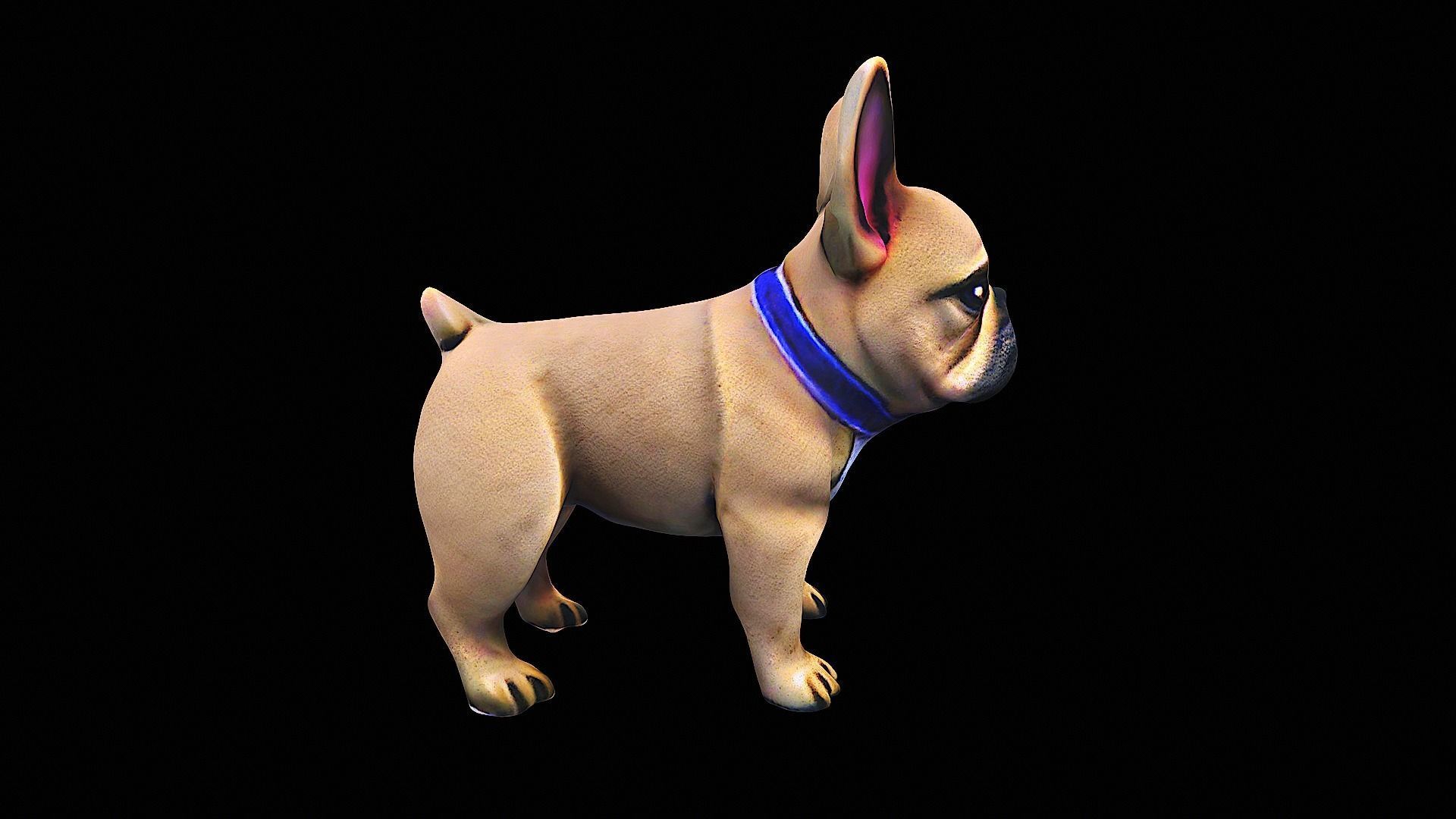 stylized bulldog 3D model_2