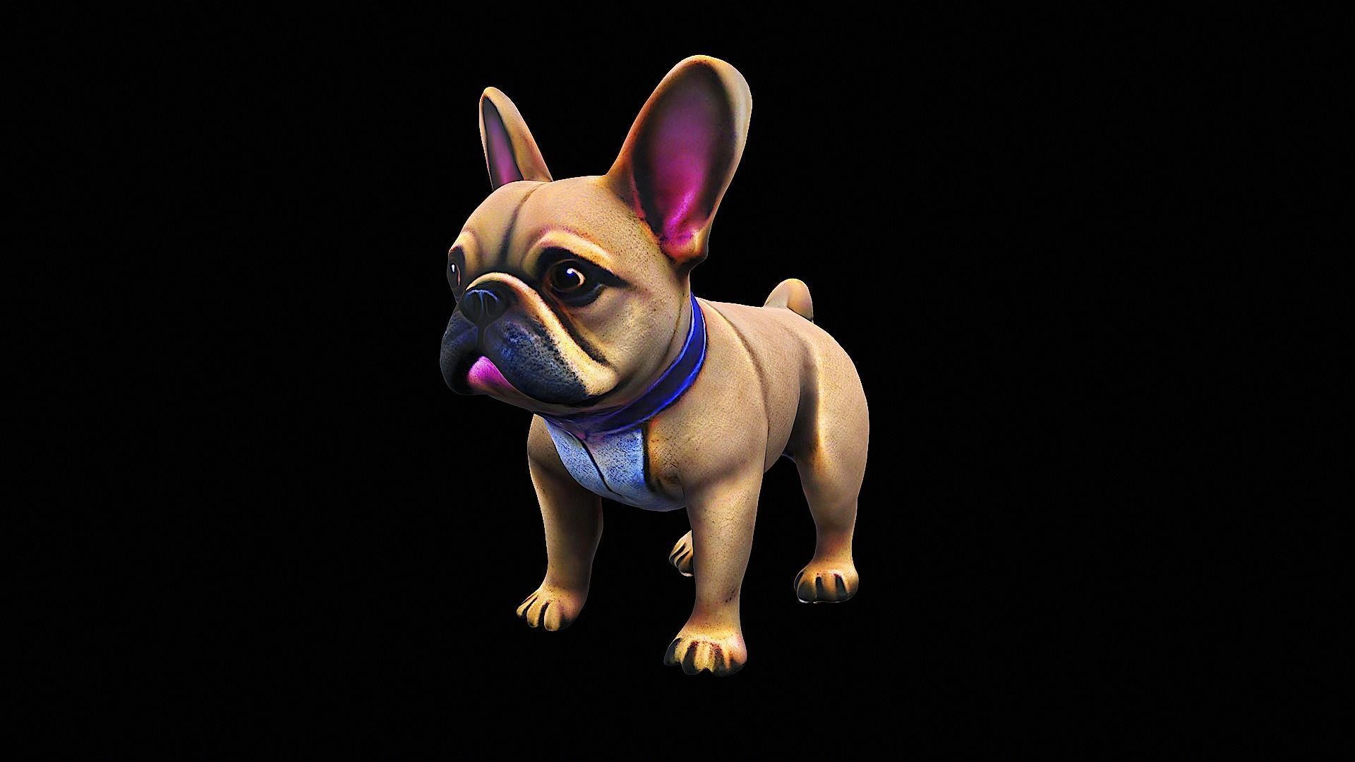 stylized bulldog 3D model_6