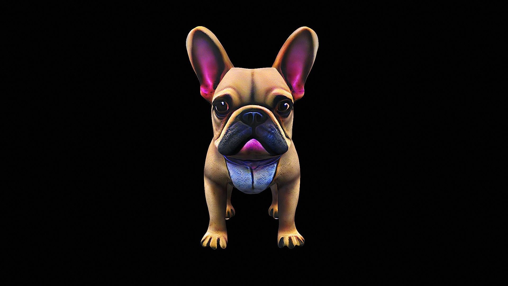 stylized bulldog 3D model_7
