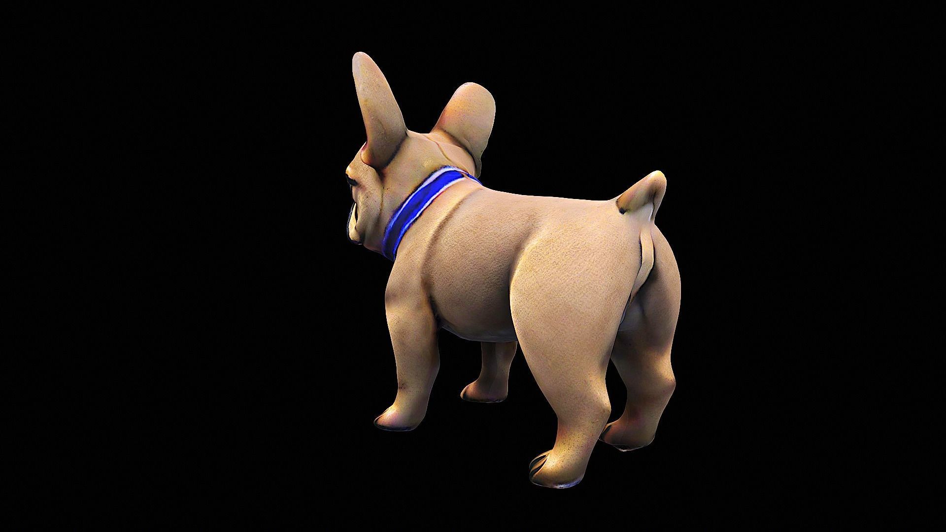 stylized bulldog 3D model_4