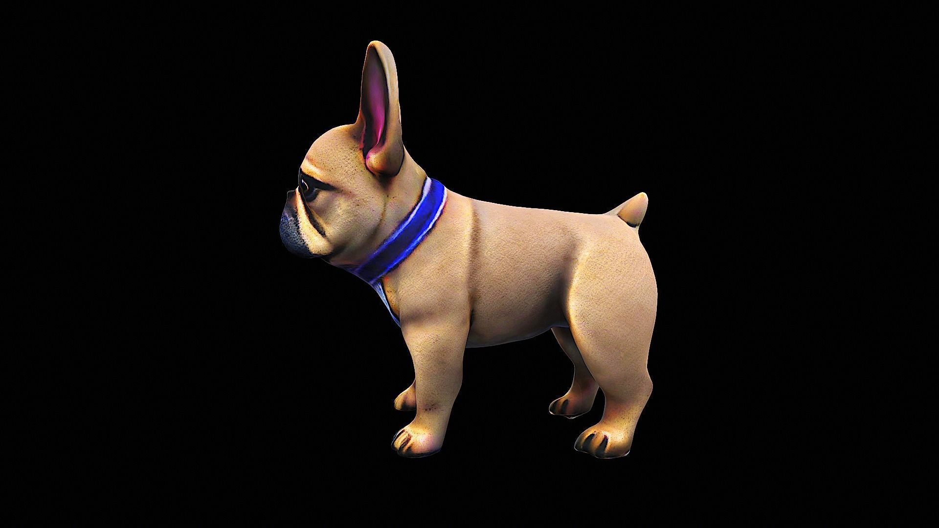 stylized bulldog 3D model_5