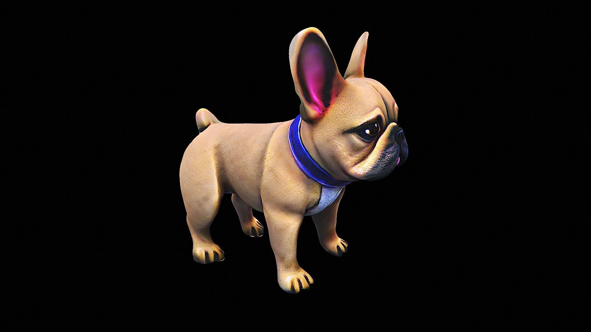 stylized bulldog 3D model_1