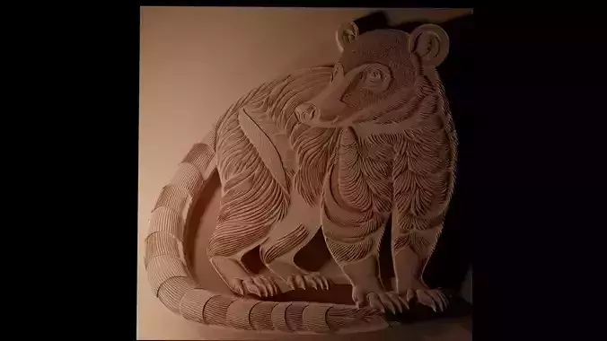 Coatimundi CNC 3d Print High Relief Sand Casting