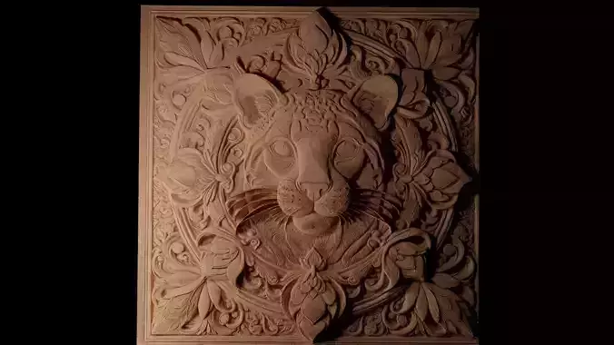 Clouded Leopard CNC 3d Print High Relief Sand Casting