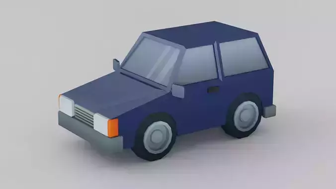 Cartoon Low Poly Car 01 - Hatchback
