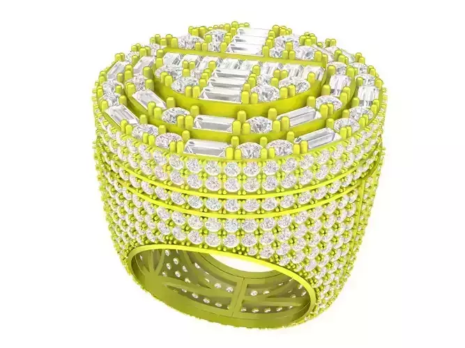 7915 luxury hit hop diamond fashion men ring 3D print model