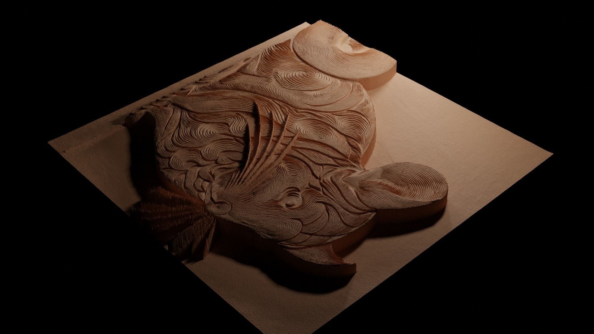 Chinchilla CNC 3d Print High Relief Sand Casting 3D print model_3