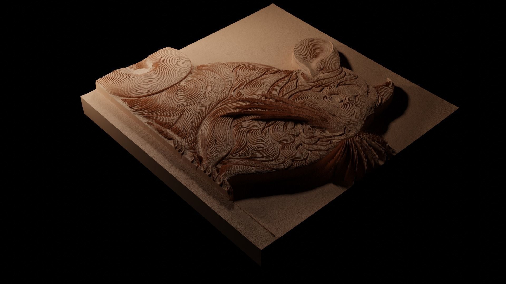 Chinchilla CNC 3d Print High Relief Sand Casting 3D print model_1