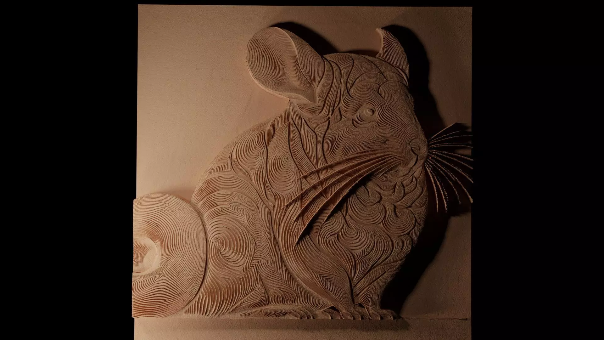 Chinchilla CNC 3d Print High Relief Sand Casting 3D print model_0