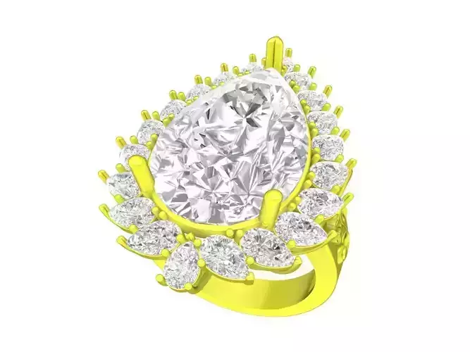 7924 fancy diamond pear fashion women ring