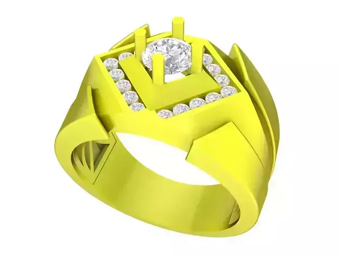 7925 fashion diamond men ring 3D print model