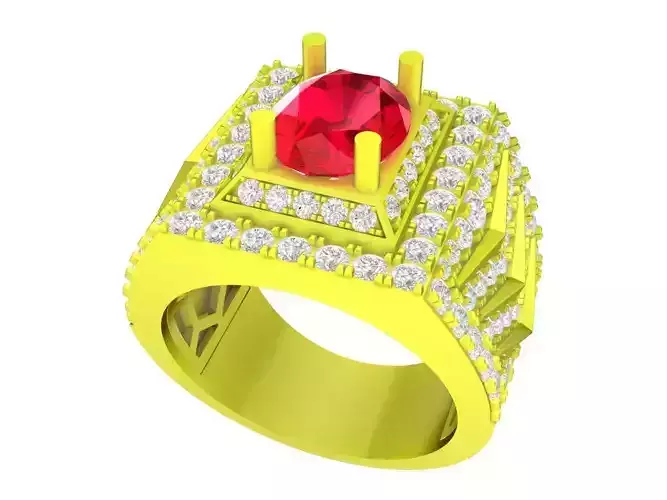 7926 fashion diamond men ring 3D print model