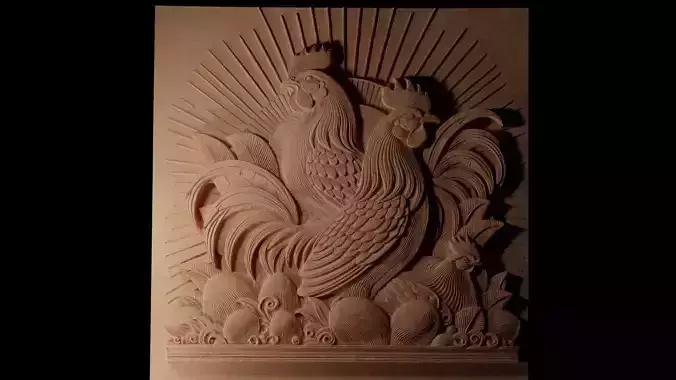 Chickens CNC 3d Print High Relief Sand Casting 3D print model