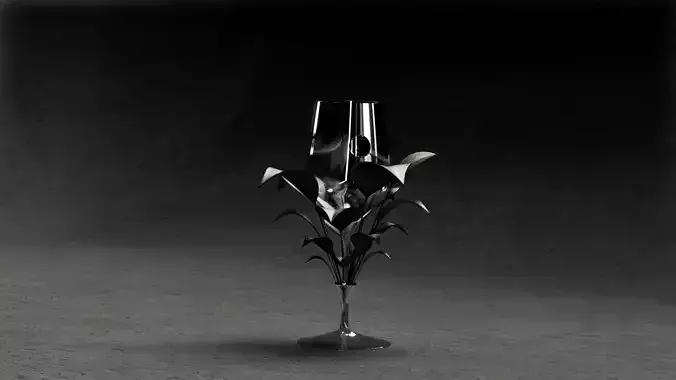 Glass Goblet with Metal Leaf