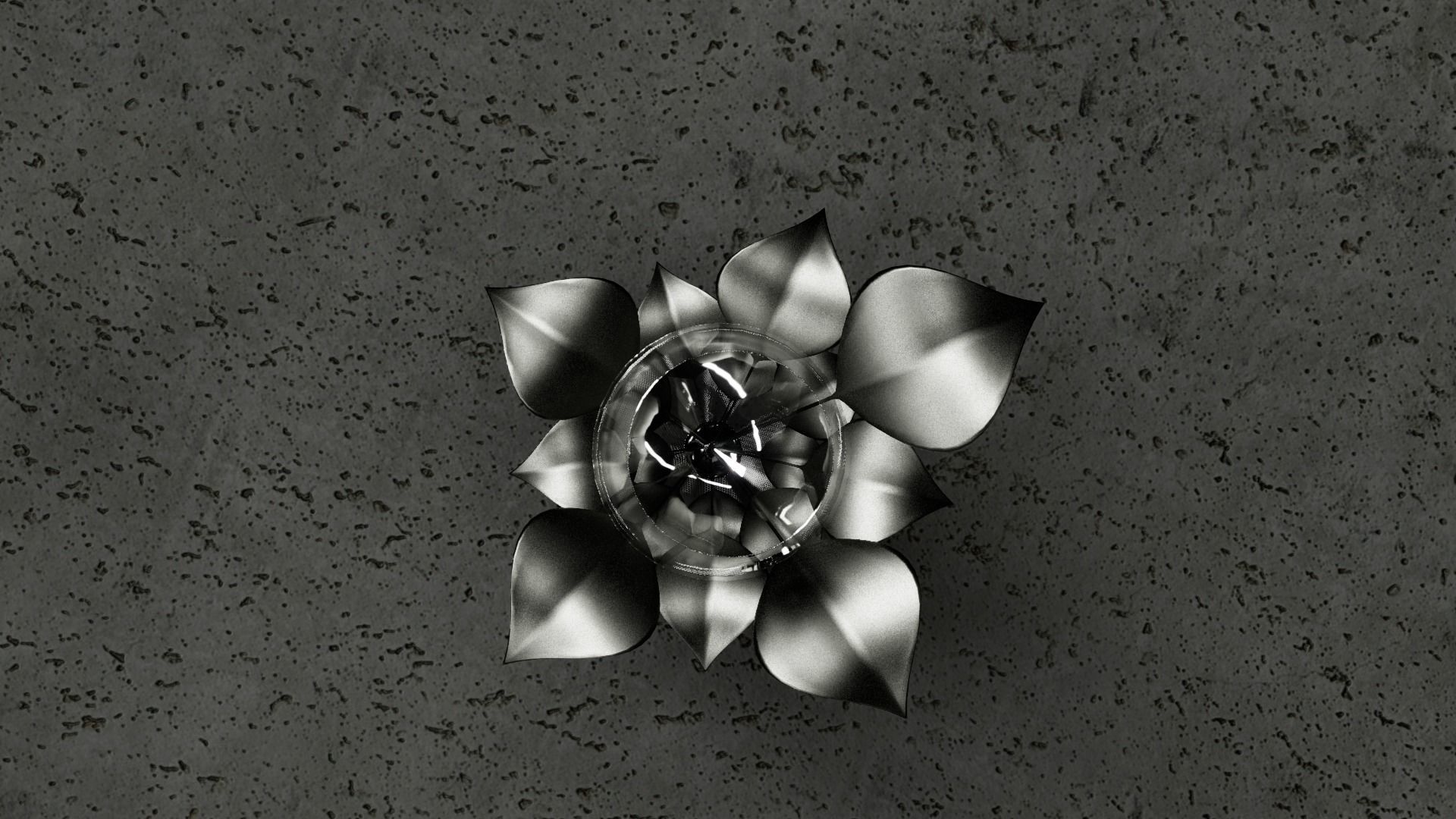 Glass Goblet with Metal Leaf Free 3D model_3