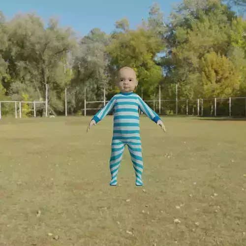 Baby T Pose Low-poly 3D model