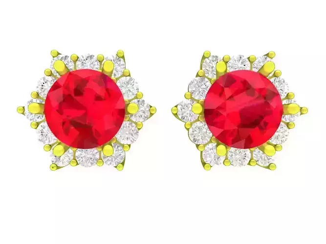 A7954 Luxury Italy Diamond Women Earrings 3D Model