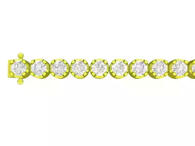 A7955 Luxury Diamond Tennis Bracelet with Lock 3D Model