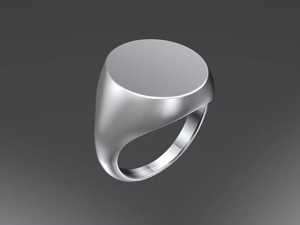 Oval signet ring - base 3D print model