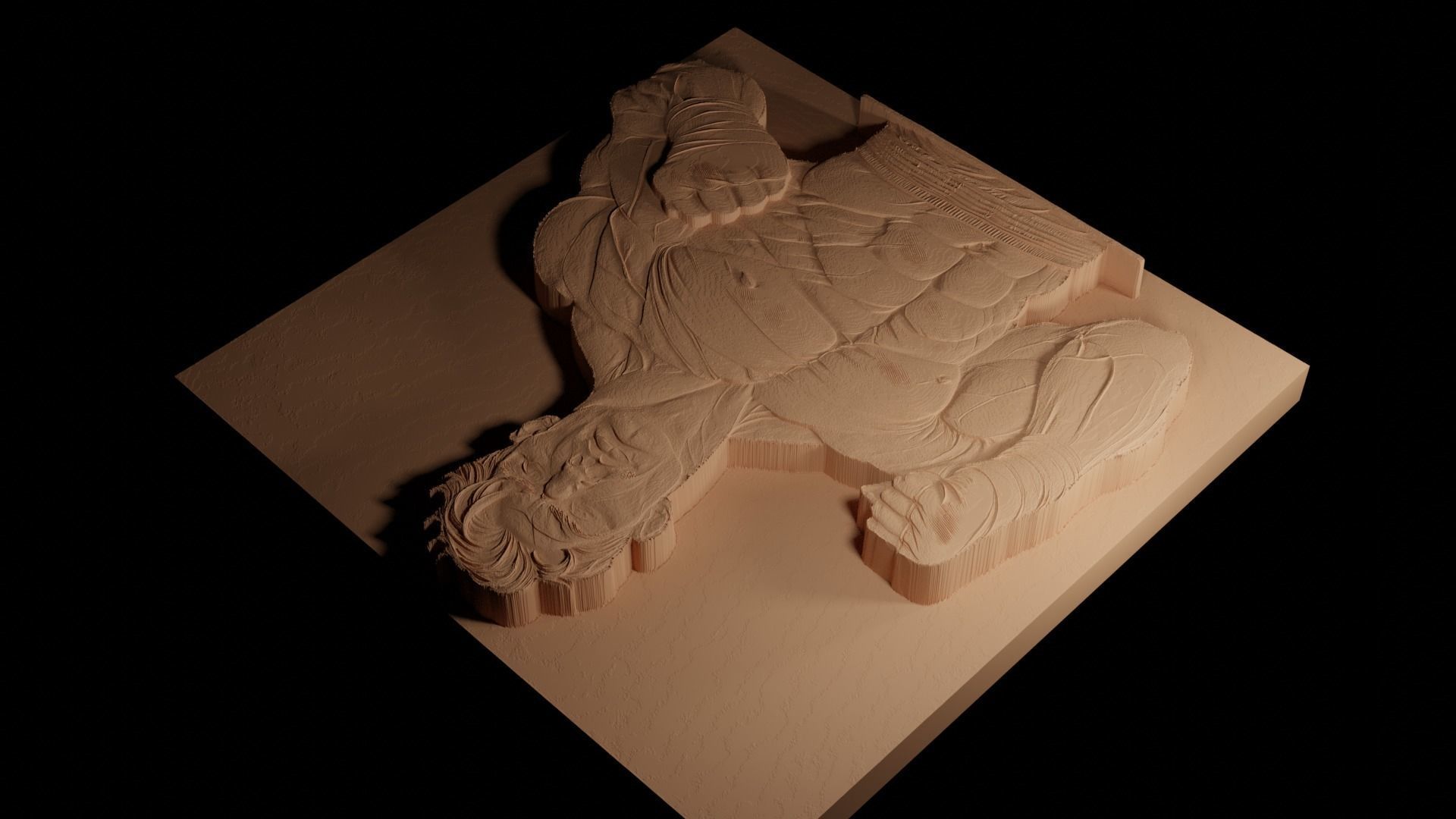 Champ CNC 3d Print High Relief Sand Casting 3D print model_4