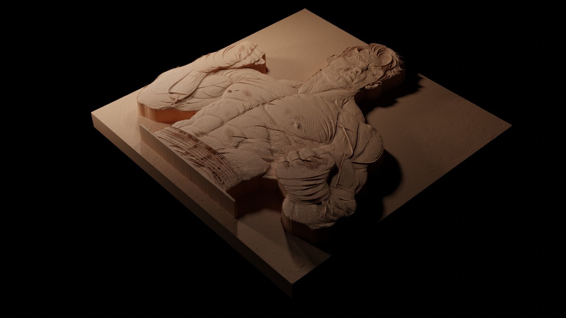 Champ CNC 3d Print High Relief Sand Casting 3D print model_1