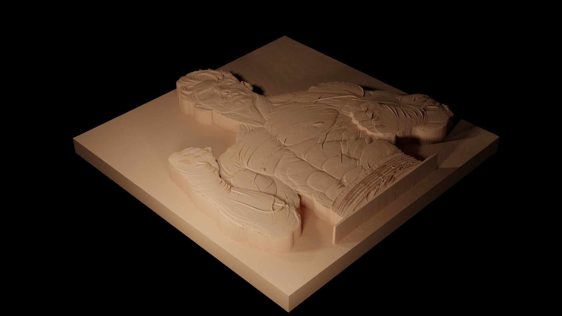 Champ CNC 3d Print High Relief Sand Casting 3D print model_2