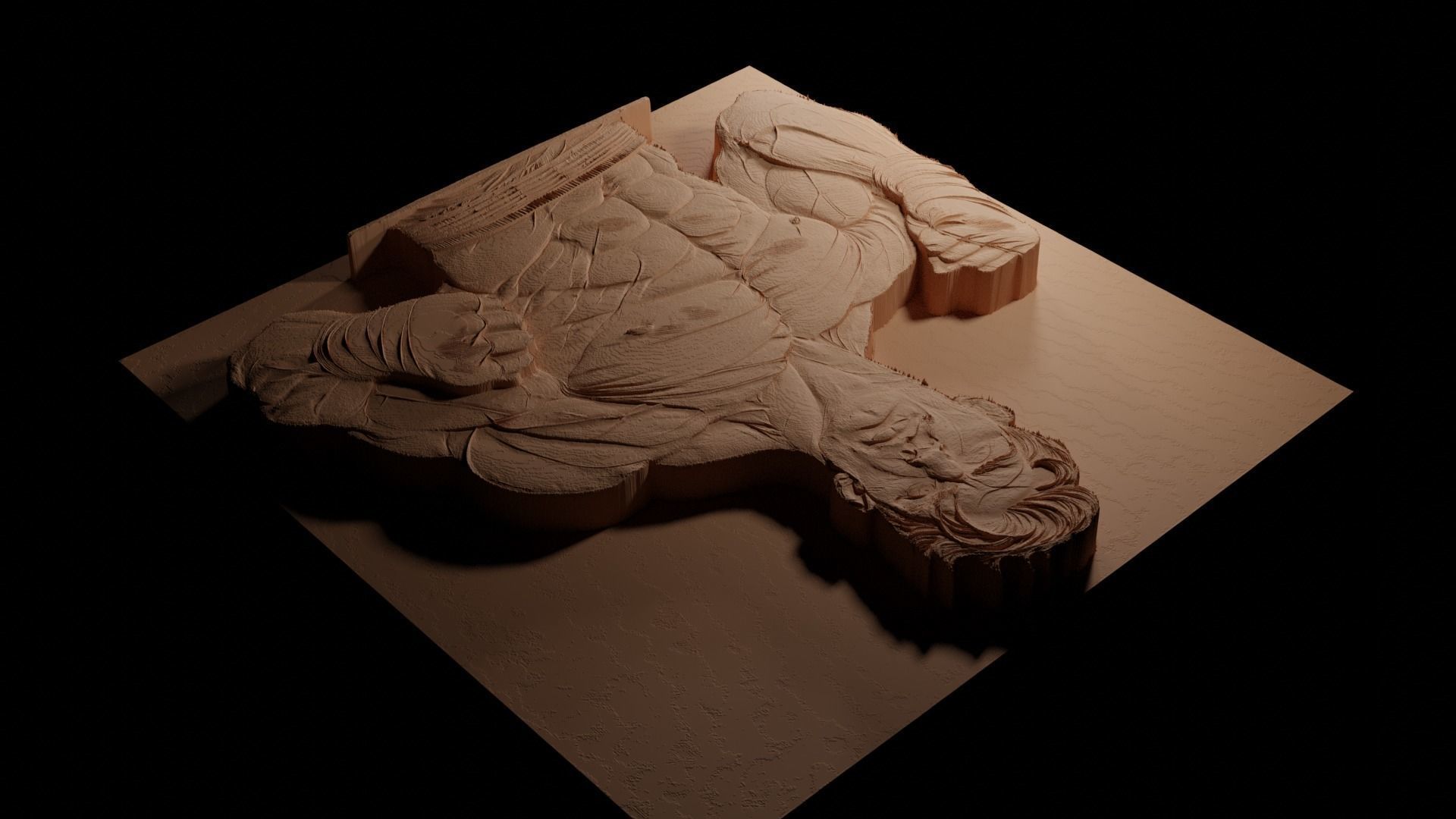 Champ CNC 3d Print High Relief Sand Casting 3D print model_3