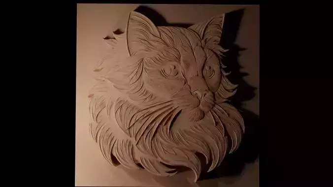 Cat CNC 3d Print High Relief Sand Casting 3D print model