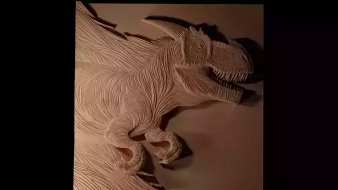 Carnotaurus CNC 3d Print High Relief Sand Casting 3D print model