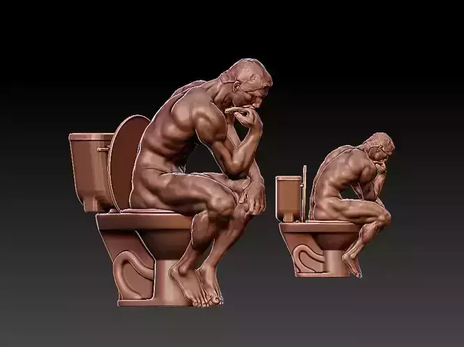 THE THINKER - TOILET EDITION STATUE - DECOR 3D print model THE THINKER - TOILET EDITION STATUE - DECOR 3D print model