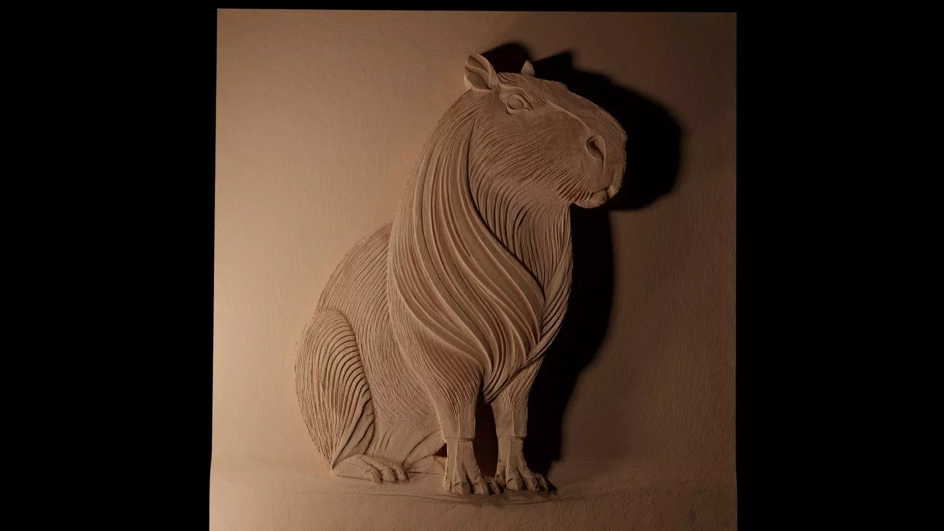 Capybara CNC 3d Print High Relief Sand Casting 3D print model_0