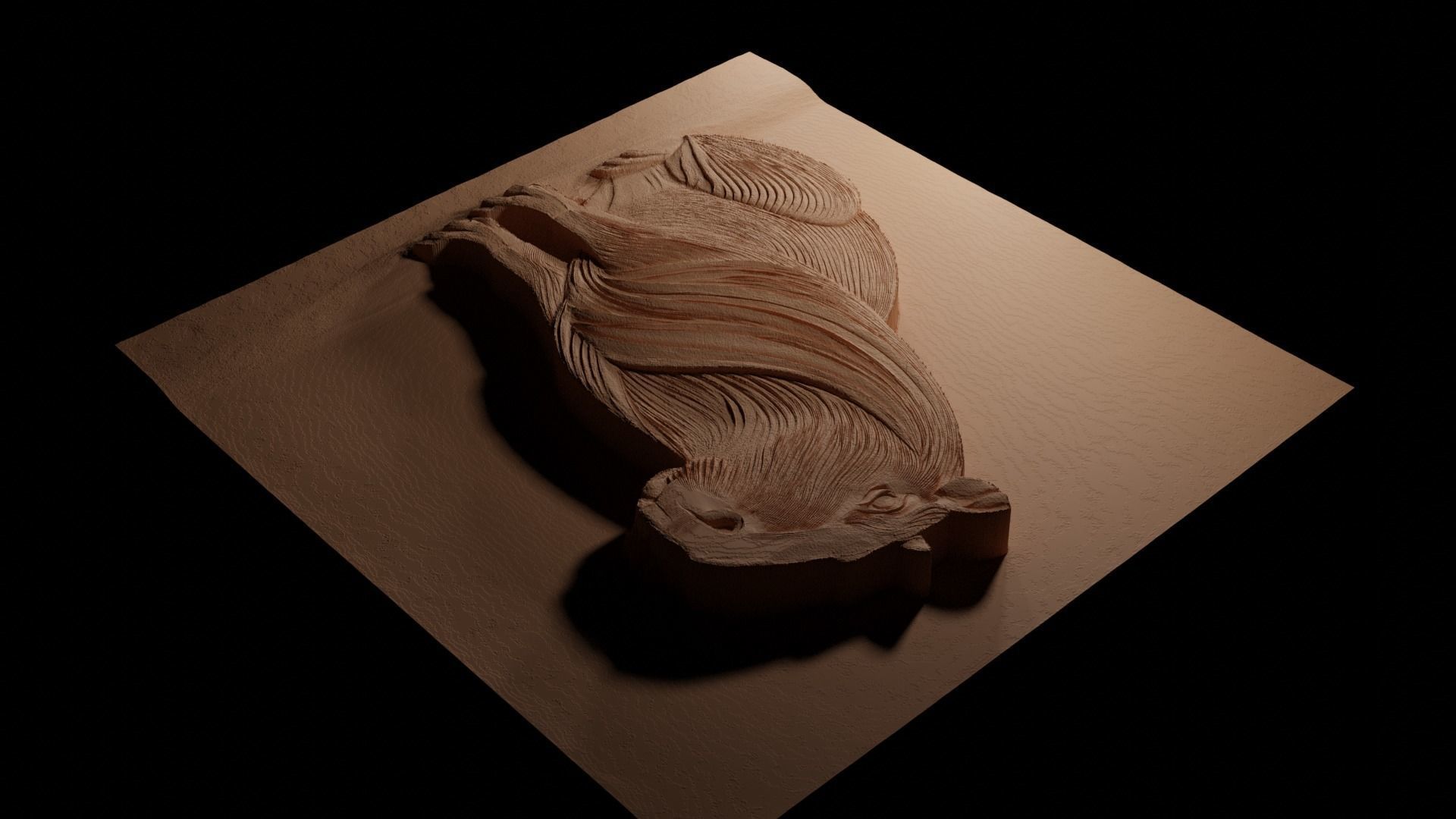 Capybara CNC 3d Print High Relief Sand Casting 3D print model_3