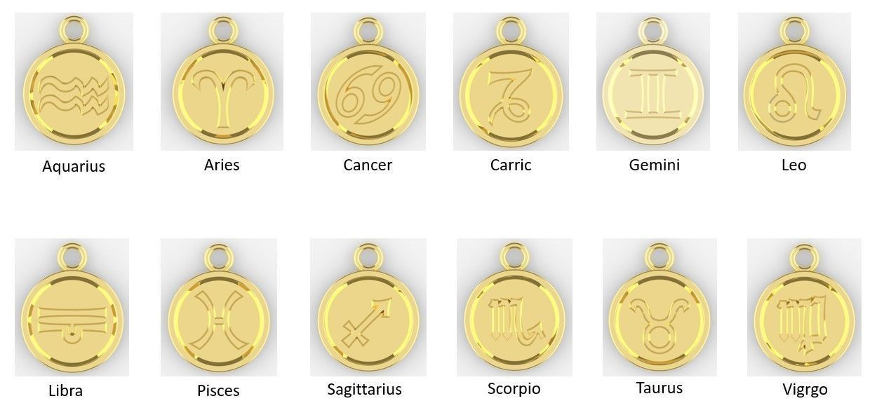 Zodiac Pendant Collection 1 3D print model_40