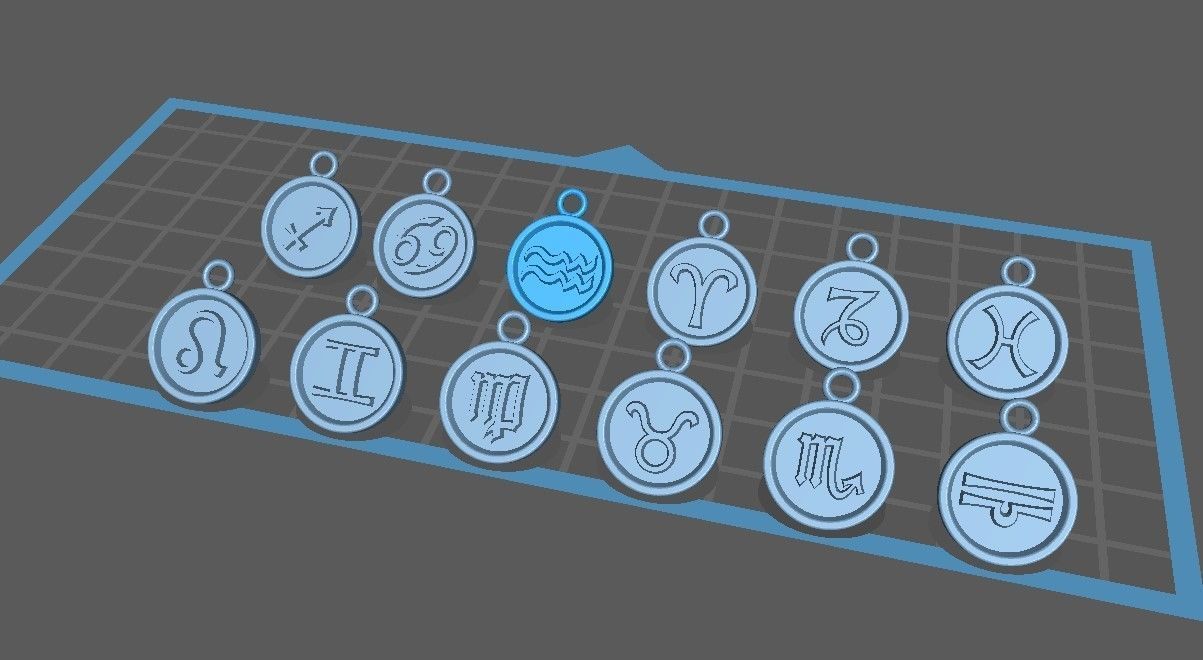 Zodiac Pendant Collection 1 3D print model_41
