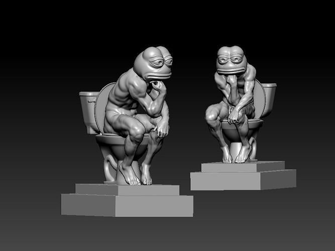 PEPE THE THINK TOILET STATUE - DECOR - 3D PRINT 3D print model