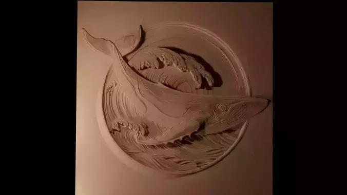 Blue Whale CNC 3d Print High Relief Sand Casting