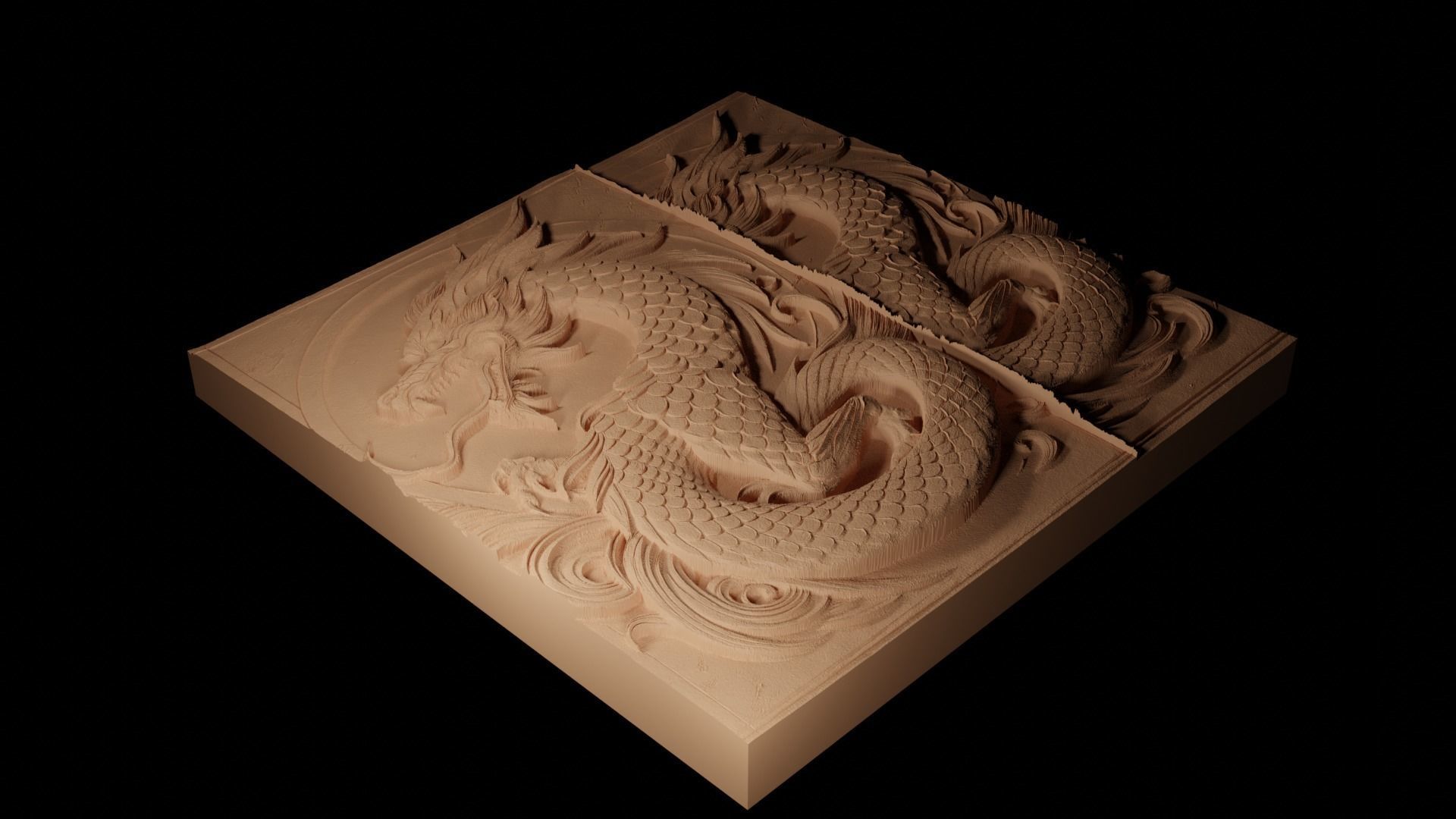 Black Shuck CNC 3d Print High Relief Sand Casting 3D print model_2