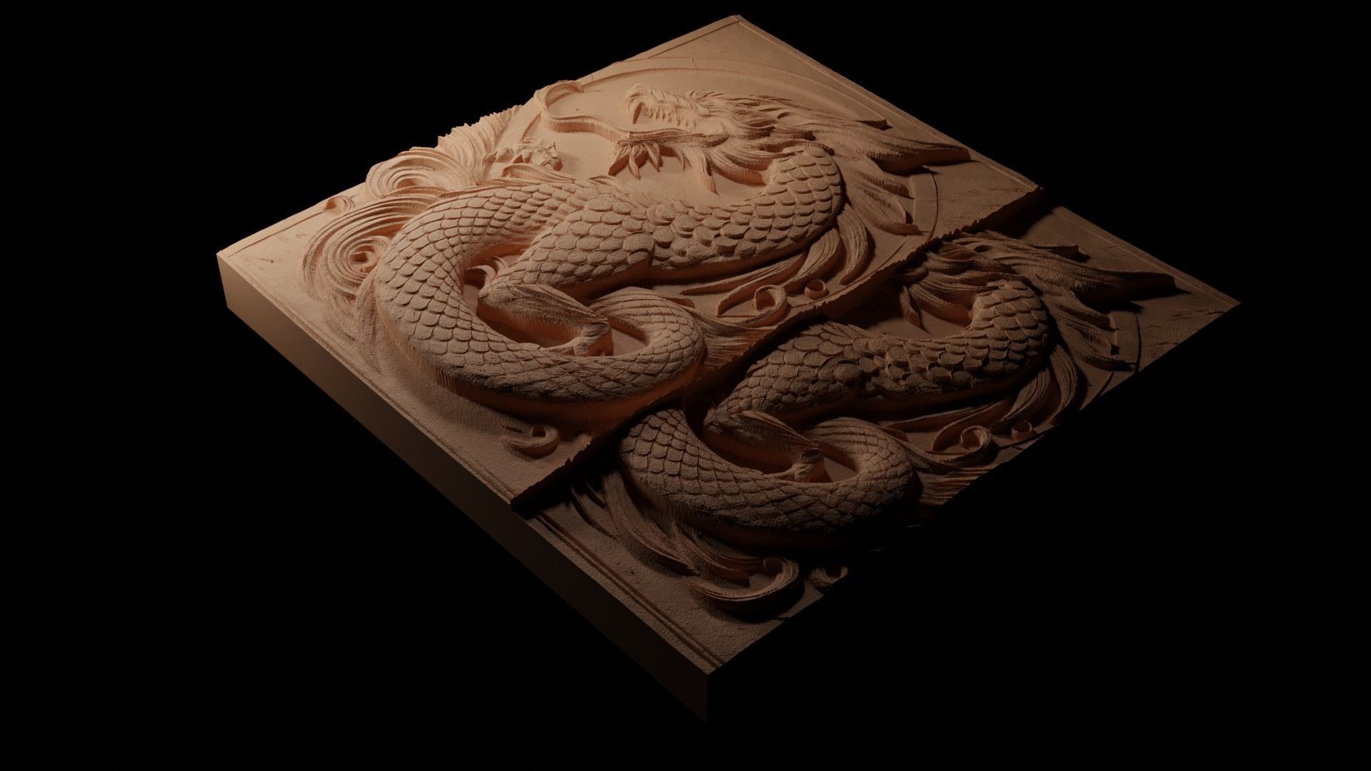 Black Shuck CNC 3d Print High Relief Sand Casting 3D print model_1