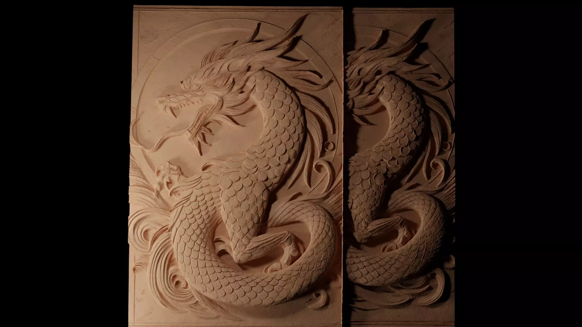 Black Shuck CNC 3d Print High Relief Sand Casting 3D print model_0