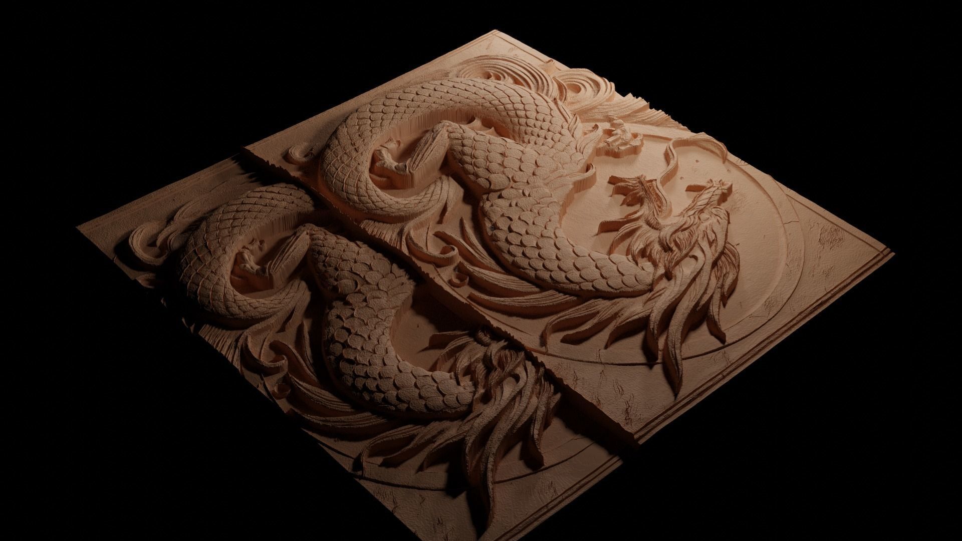 Black Shuck CNC 3d Print High Relief Sand Casting 3D print model_3