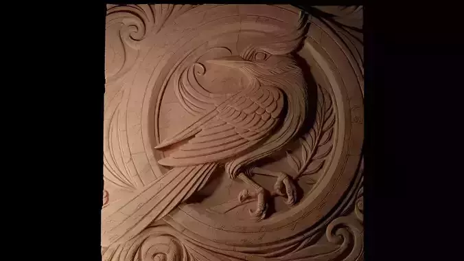 Bird CNC 3d Print High Relief Sand Casting 3D print model
