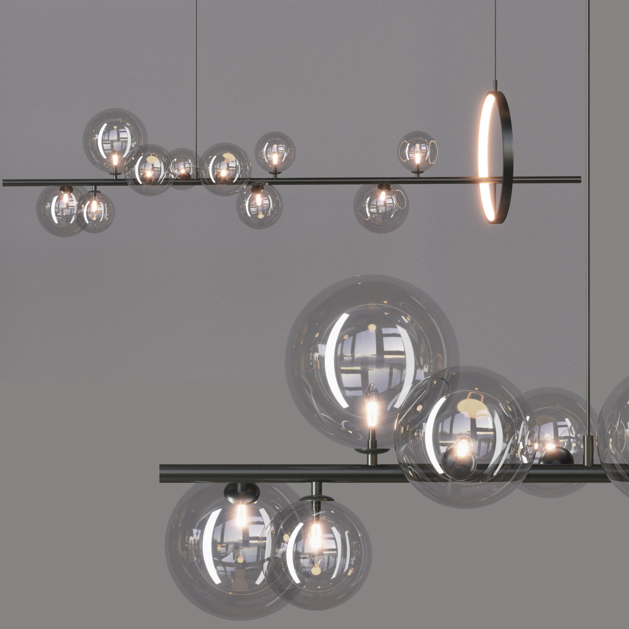 Mita Nordic Chandelier lighting 3D model_1