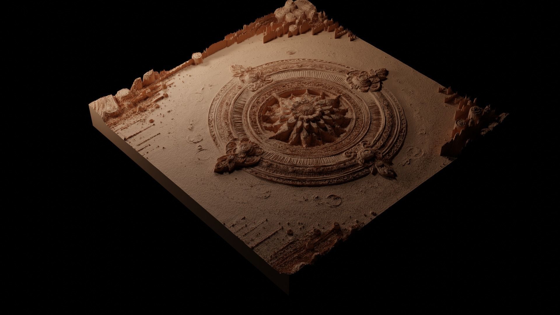 Bioluminescence CNC 3d Print High Relief Sand Casting 3D print model_1