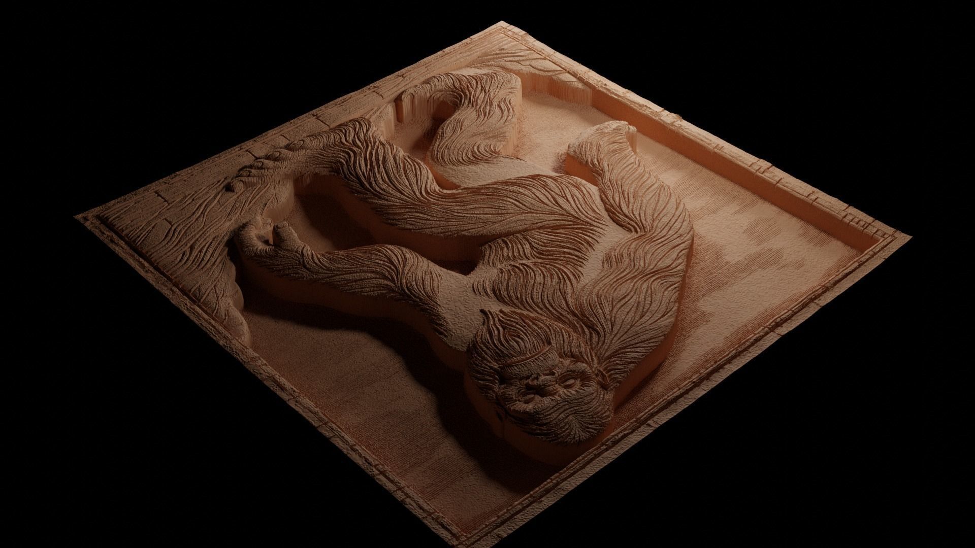 Bigfoot CNC 3d Print High Relief Sand Casting 3D print model_3