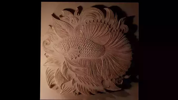Betta Fish CNC 3d Print High Relief Sand Casting 3D print model