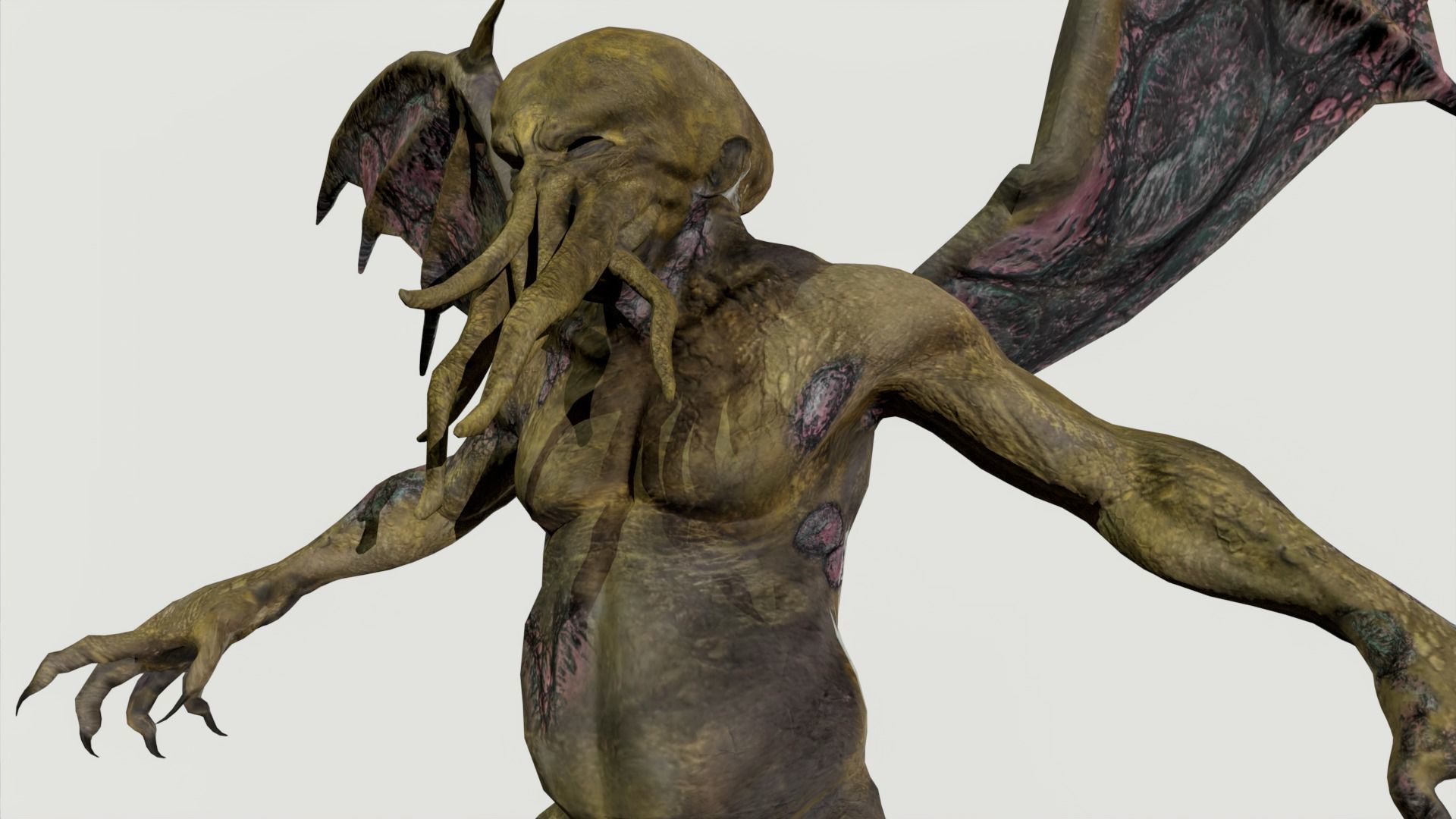 Cthulhu Low-poly 3D model_10