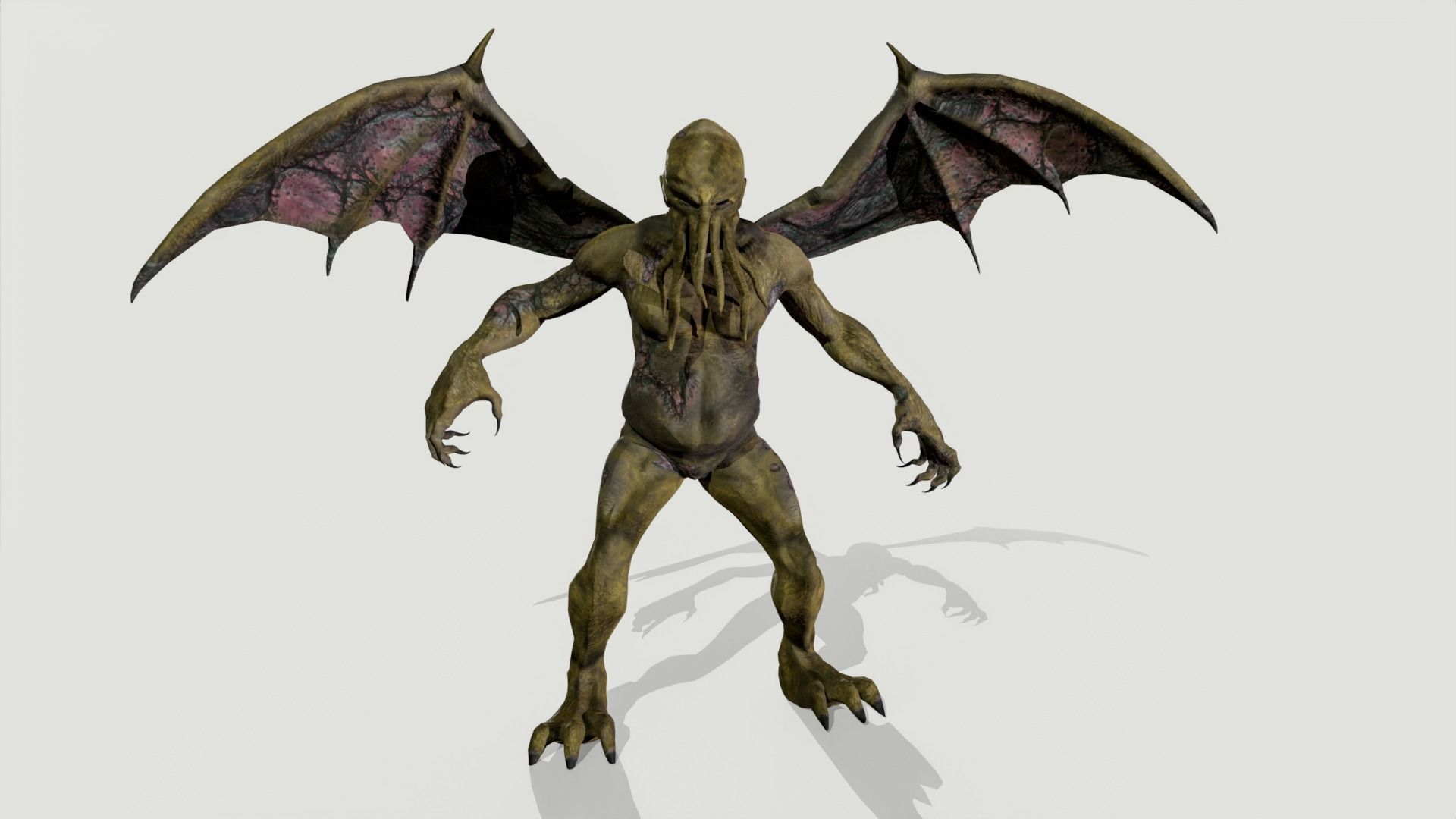 Cthulhu Low-poly 3D model_6