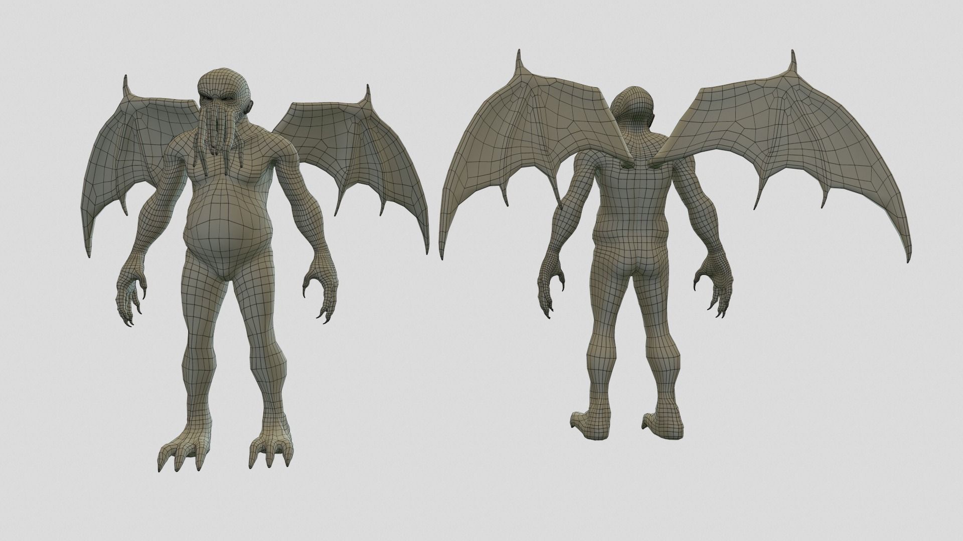 Cthulhu Low-poly 3D model_12